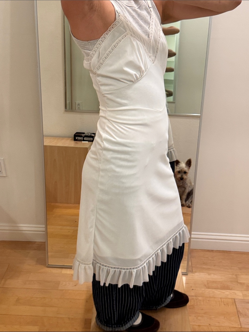 Vintage White Lace-Trim Slip Chemise - Picture 2 of 9